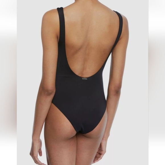 Mara Hoffman Bathing Suit Women's M Black Black Lace-Up . - Picture 2 of 5